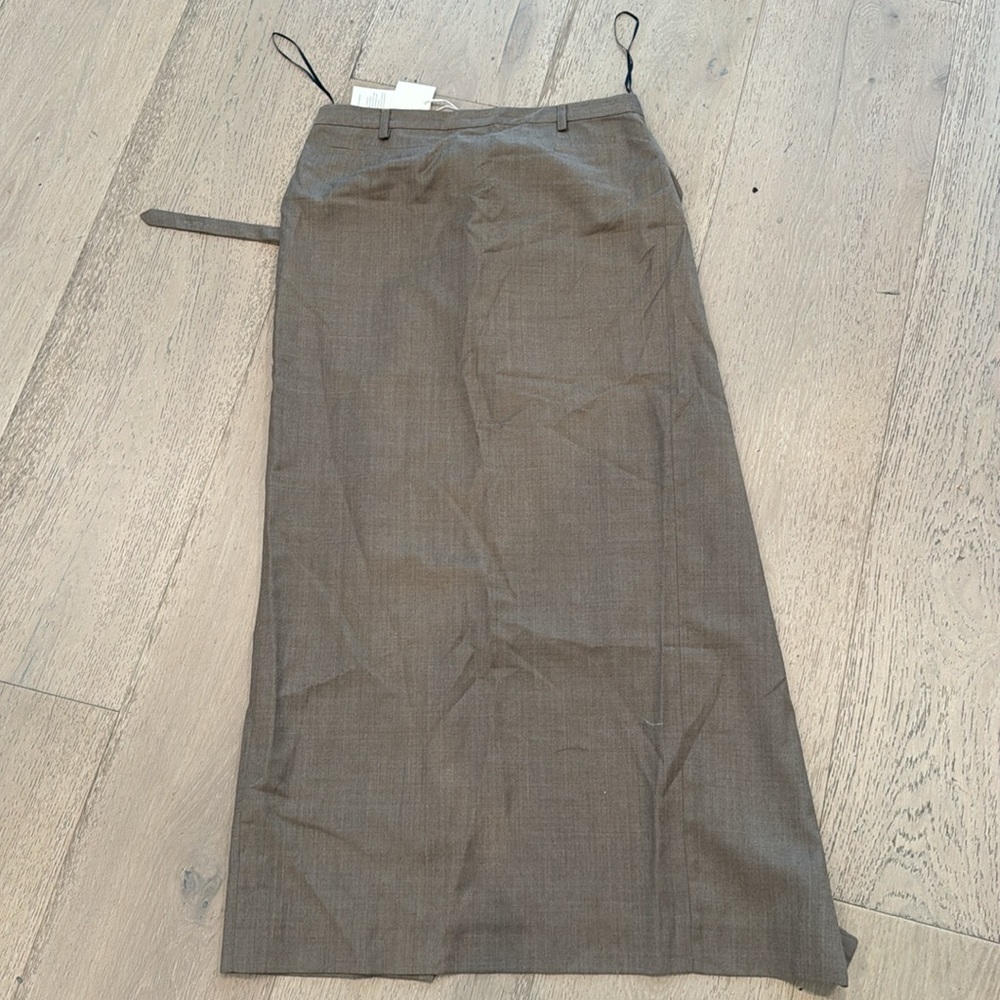 Aya Muse Brown Menti Maxi Wool long skirt slit wrap opening. NWT. - Picture 7 of 8